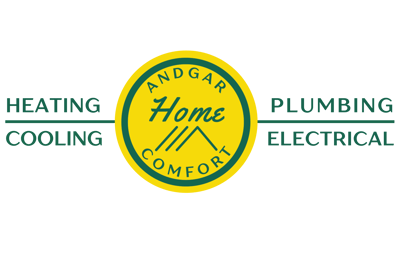 Andgar Home Comfort Logo with Heating, Cooling, Electrical, and Plumbing listed