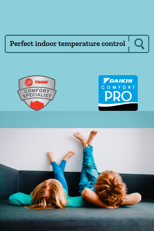 Perfect Indoor Temperature Control with Andgar Home Comfort showing two kids with bare on an interior wall